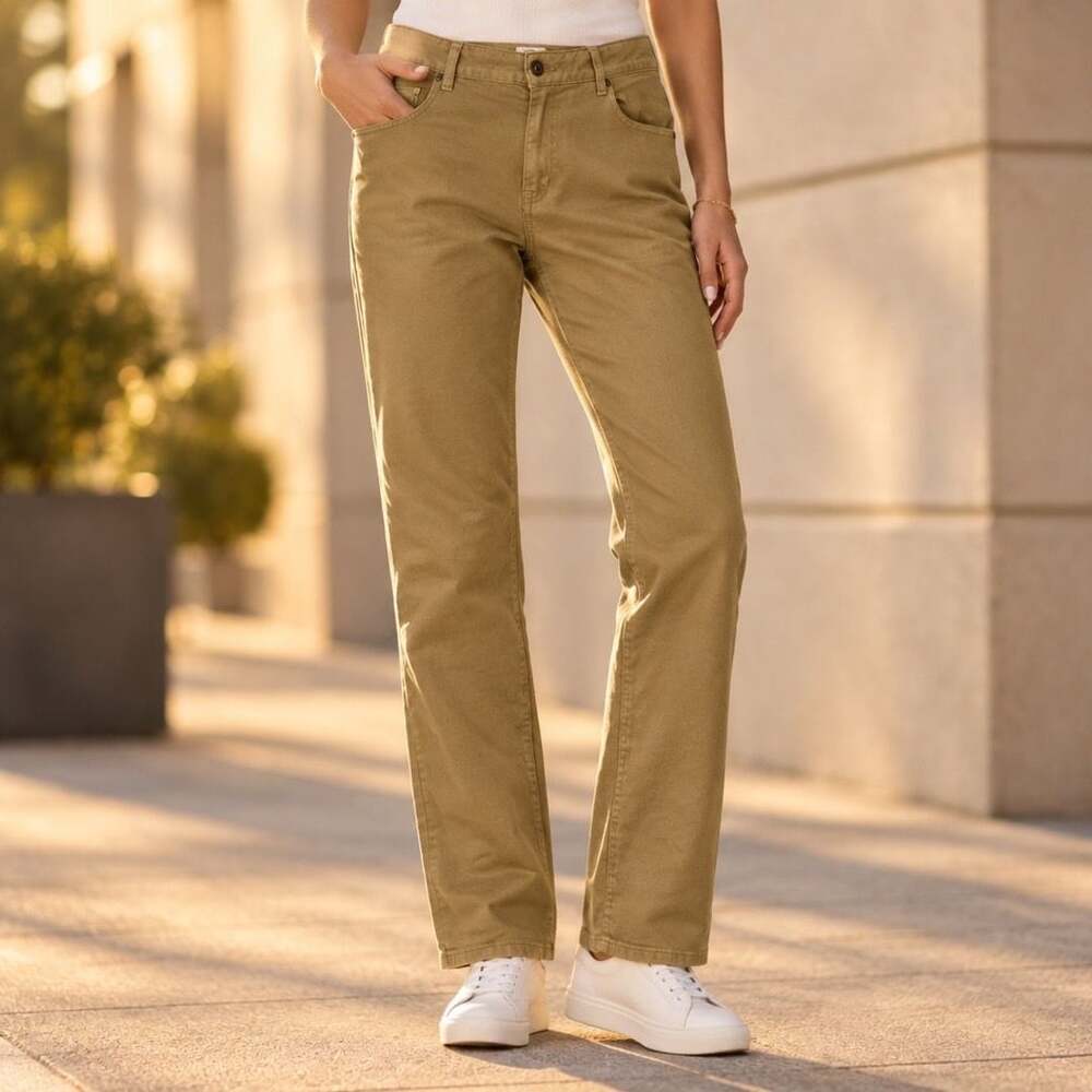 L.L. Bean Classic Fit Pants Size 12 M/T Khaki Tan Straight Leg